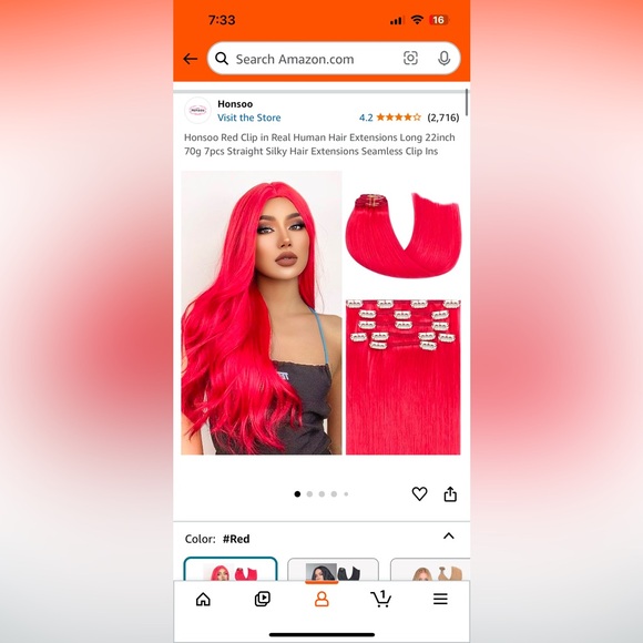 Bright Red Hair Extensions - Picture 1 of 9